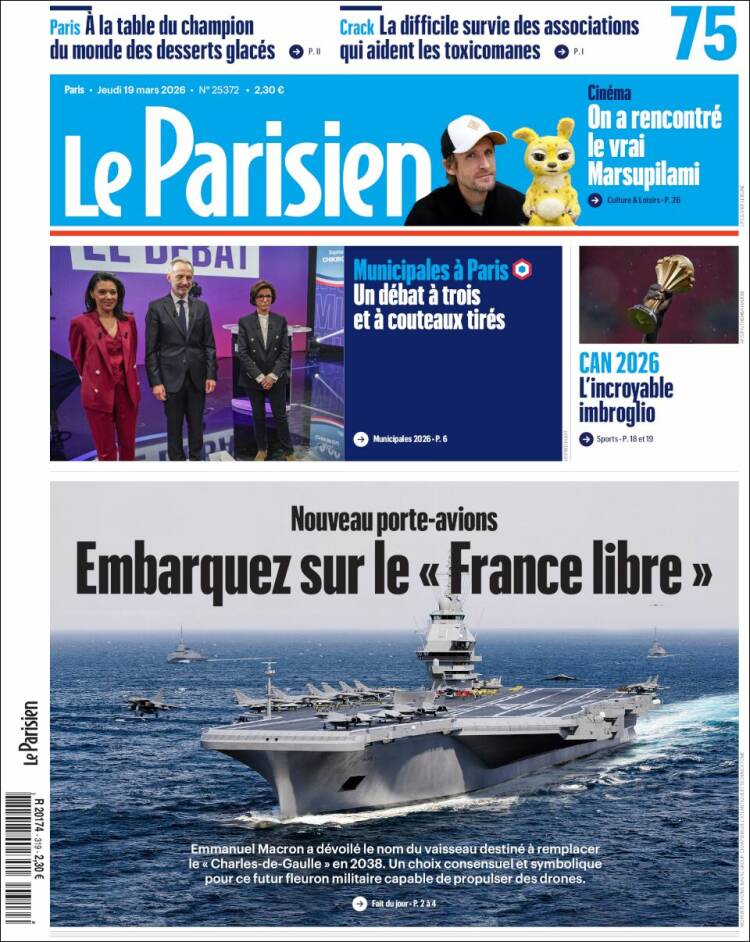 Portada de Le Parisien (Francia)