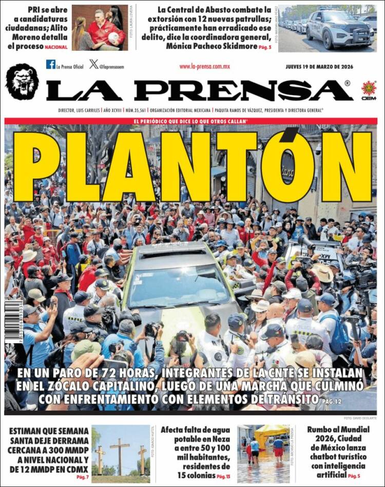 Portada de La Prensa (M&eacute;xico)