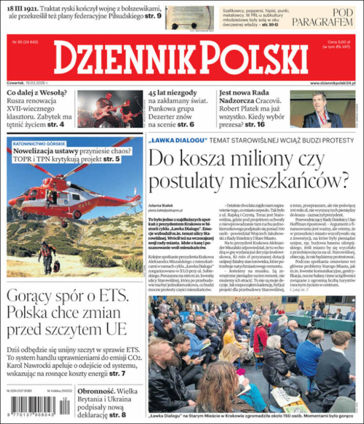 Portada de Dziennik (Polonia)