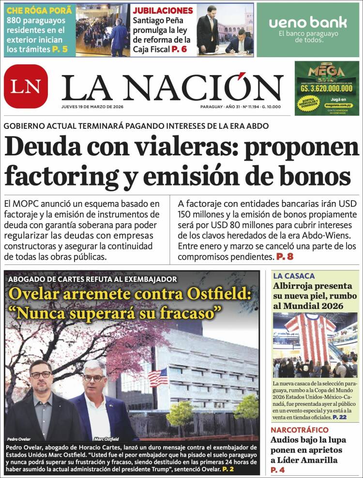 Portada de La Nación (Paraguay)