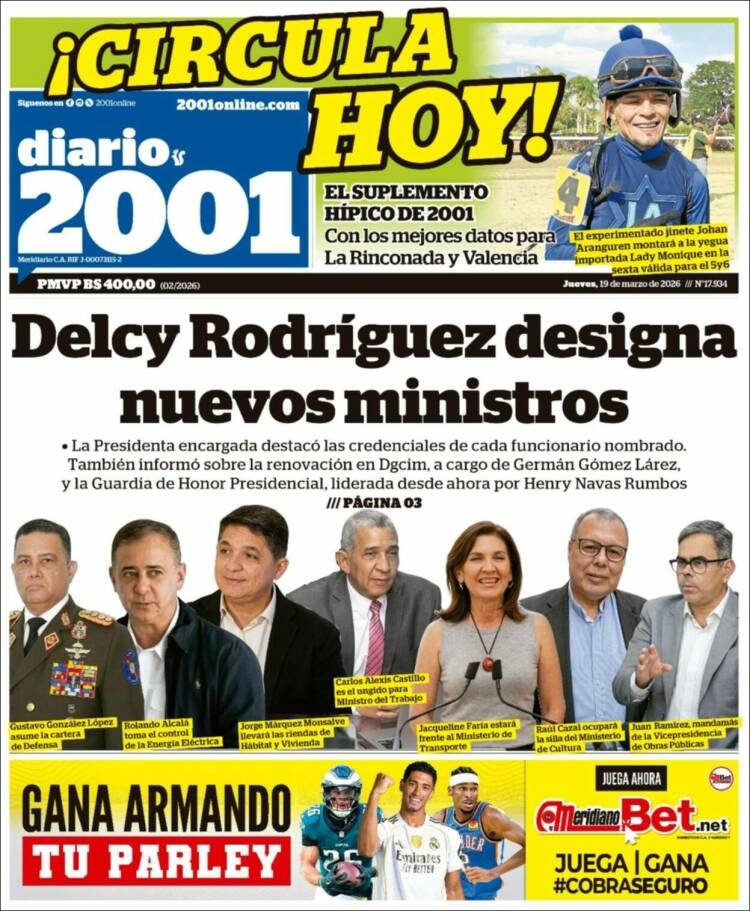 Portada de 2001 - Dosmiluno (Venezuela)