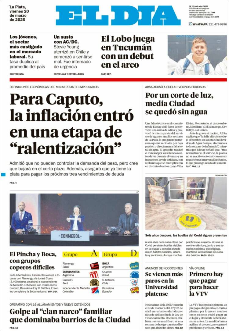 Portada de El Día de la Plata (Argentina)