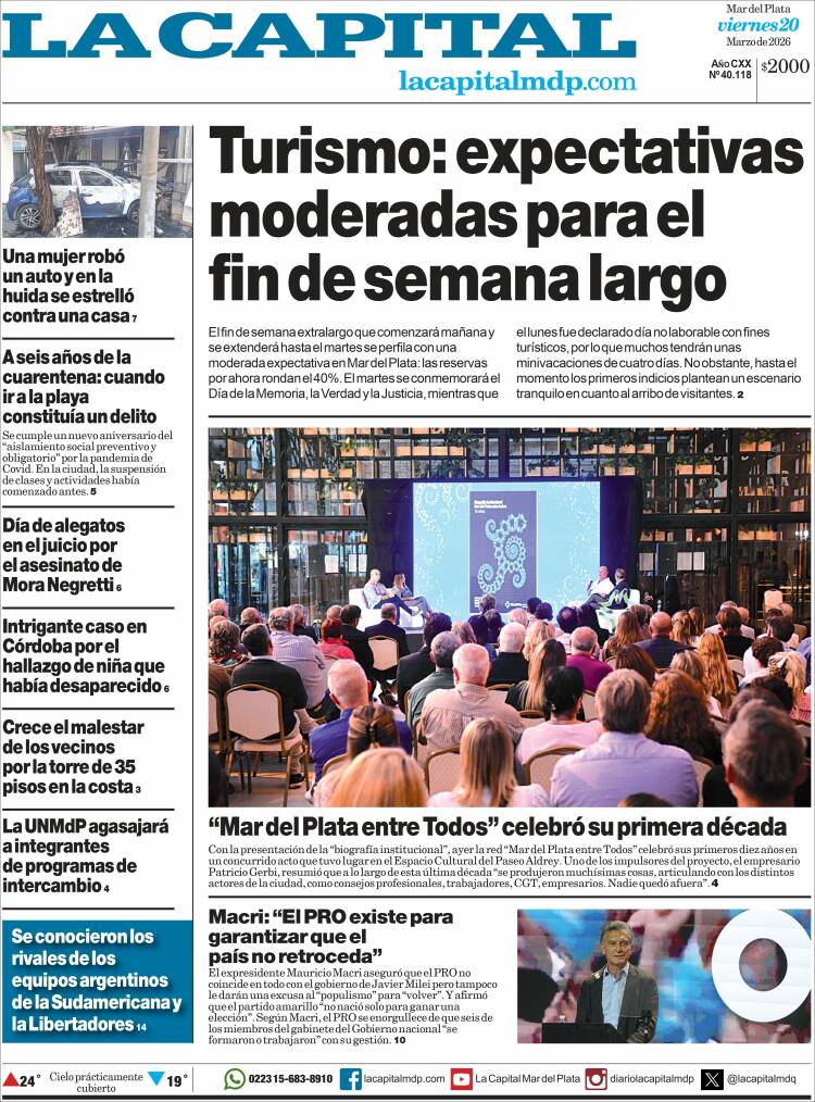 Portada de Diario La Capital - Mar del Plata (Argentina)
