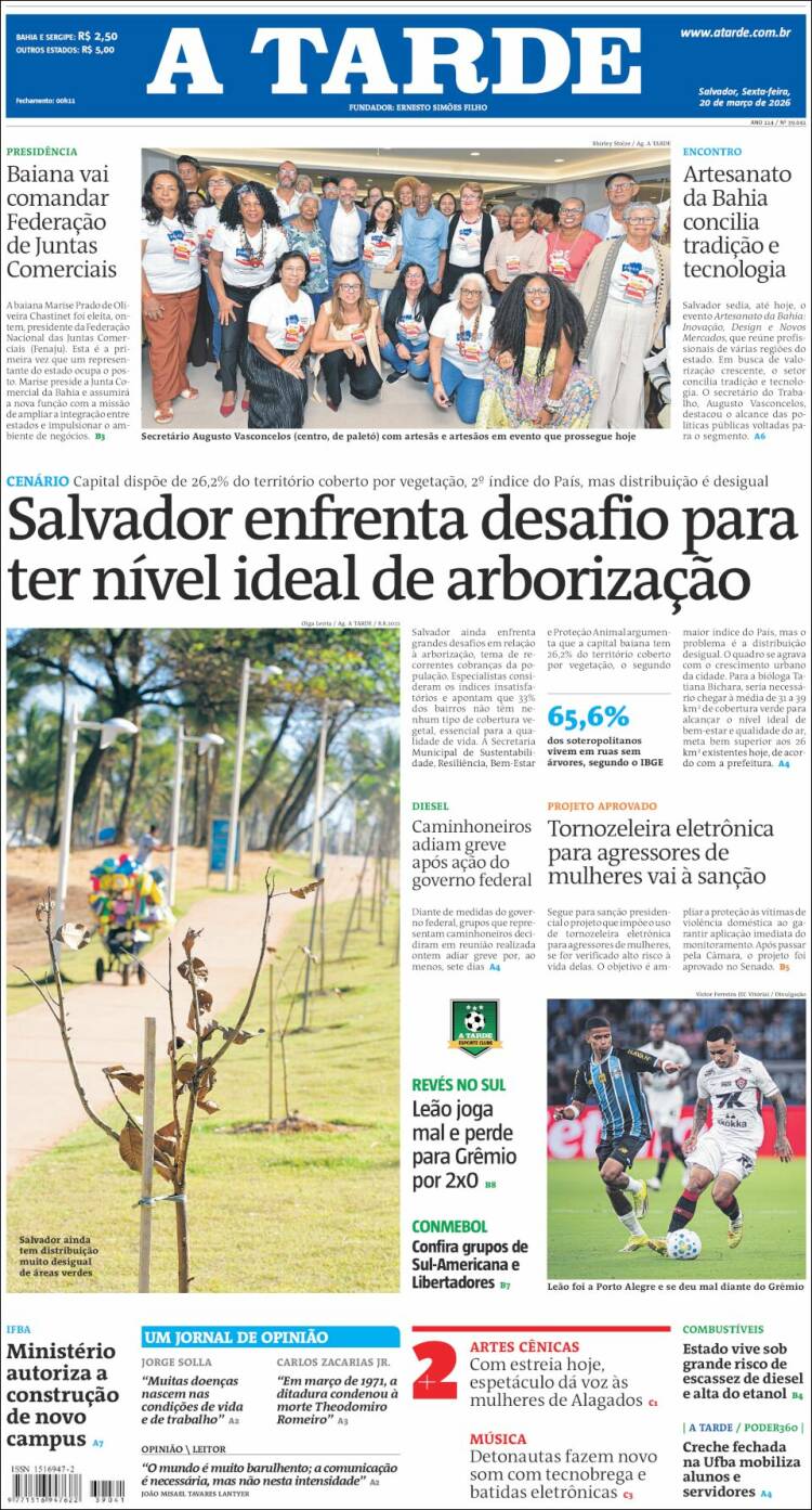 Portada de Diário A Tarde (Brasil)