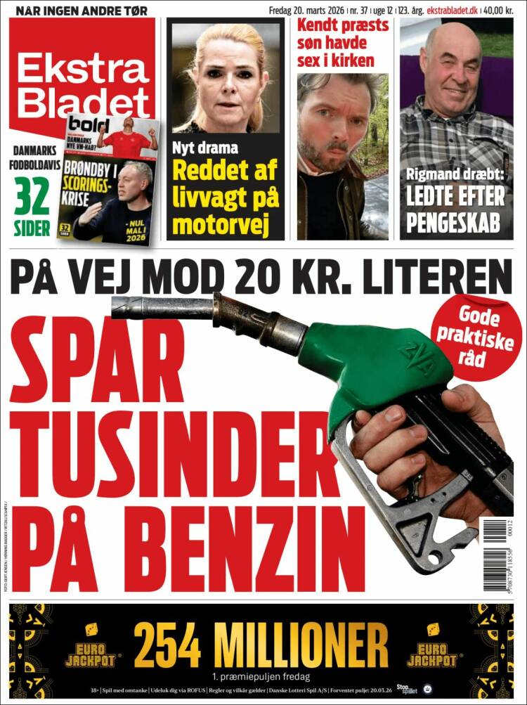 Portada de Ekstra Bladet (Dinamarca)