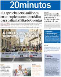 Portada de 20 Minutos - Barcelona (Espa&ntilde;a)
