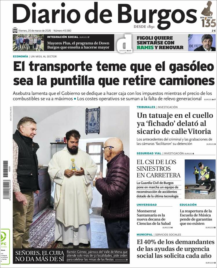 Portada de Diario de Burgos (Espa&ntilde;a)