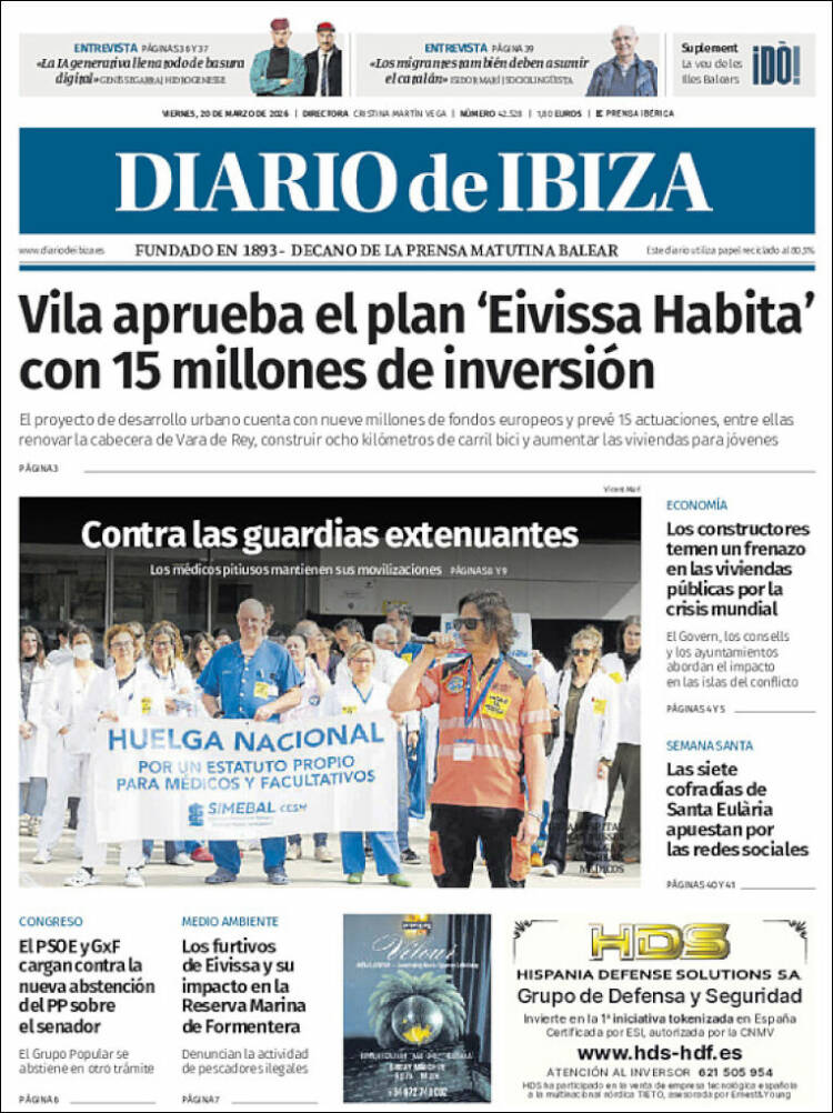 Portada de Diario de Ibiza (Espa&ntilde;a)