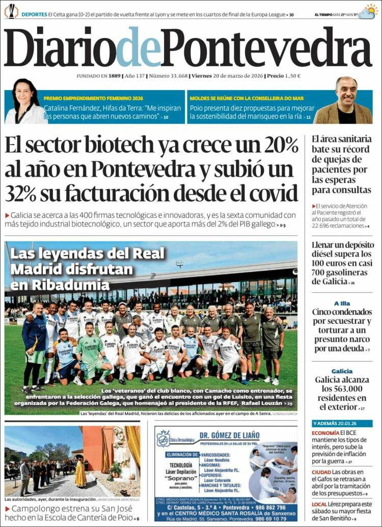 Portada de Diario de Pontevedra (Espa&ntilde;a)