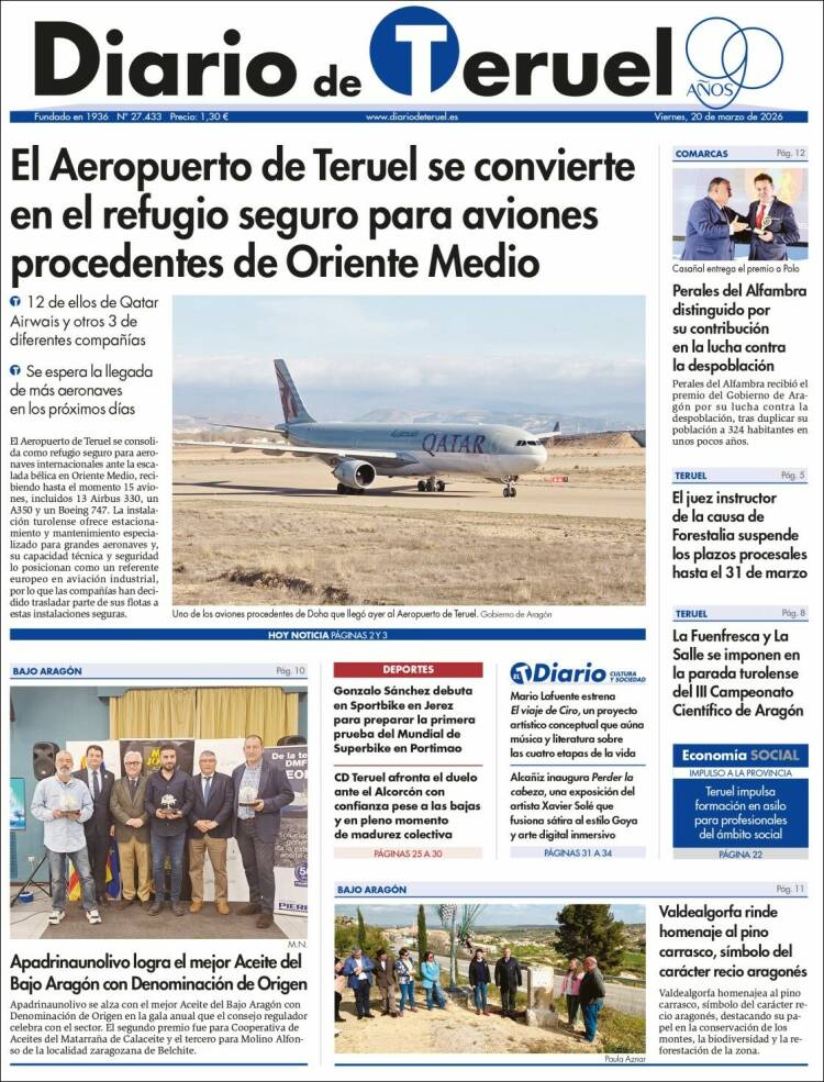 Portada de Diario de Teruel (Espa&ntilde;a)