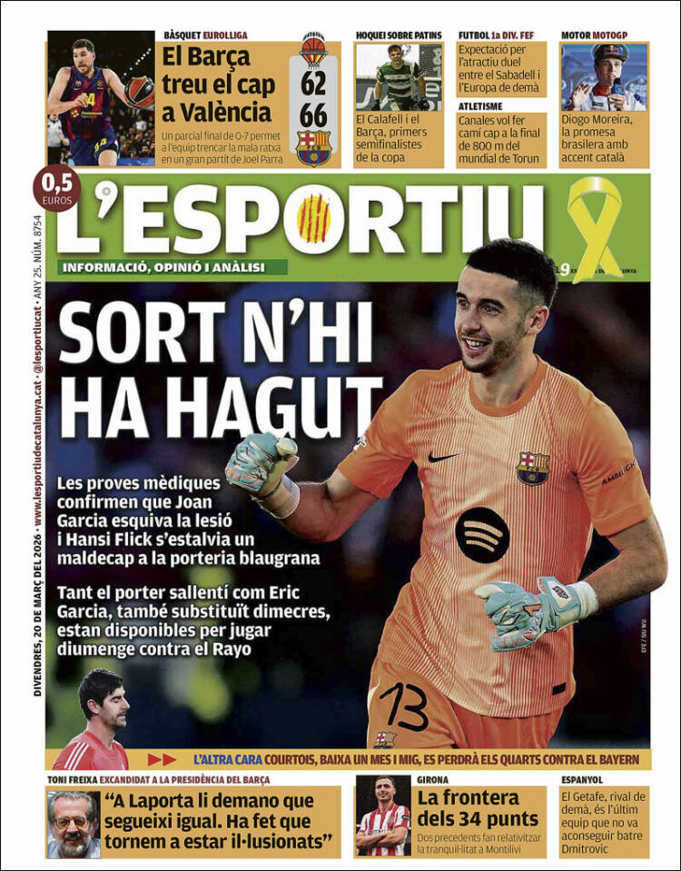 Portada de L'Esportiu (Espa&ntilde;a)