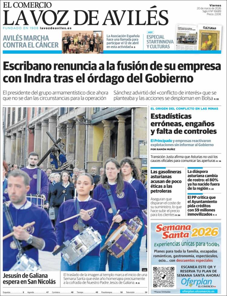 Portada de El Comercio - Avilés (Espa&ntilde;a)