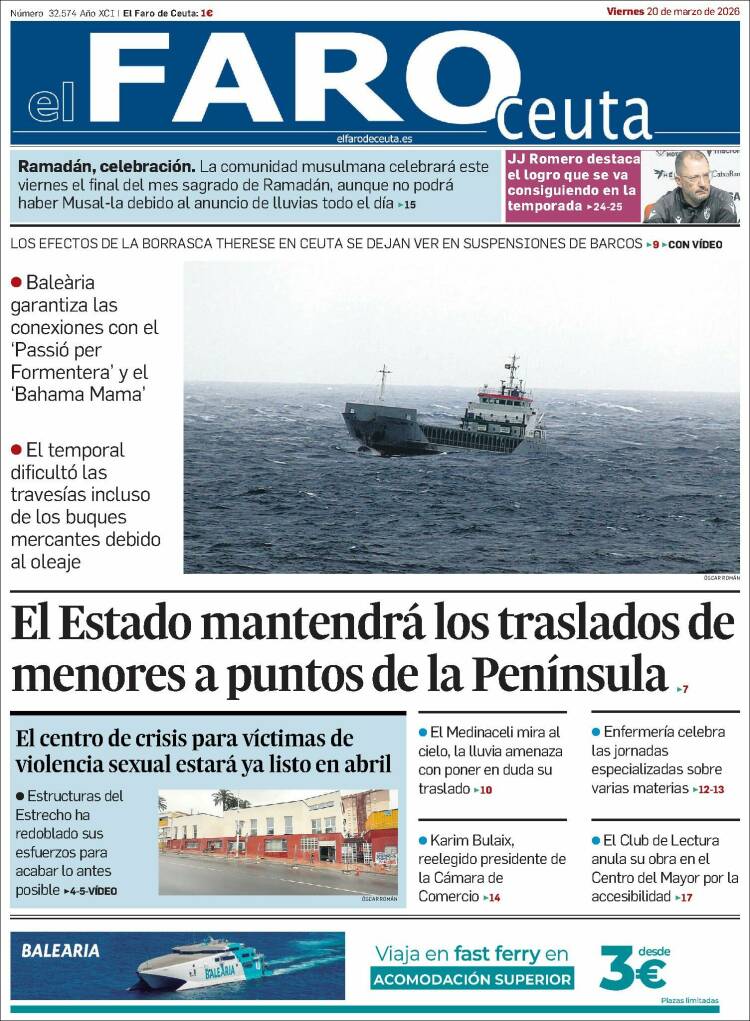Portada de El Faro de Ceuta (Espa&ntilde;a)