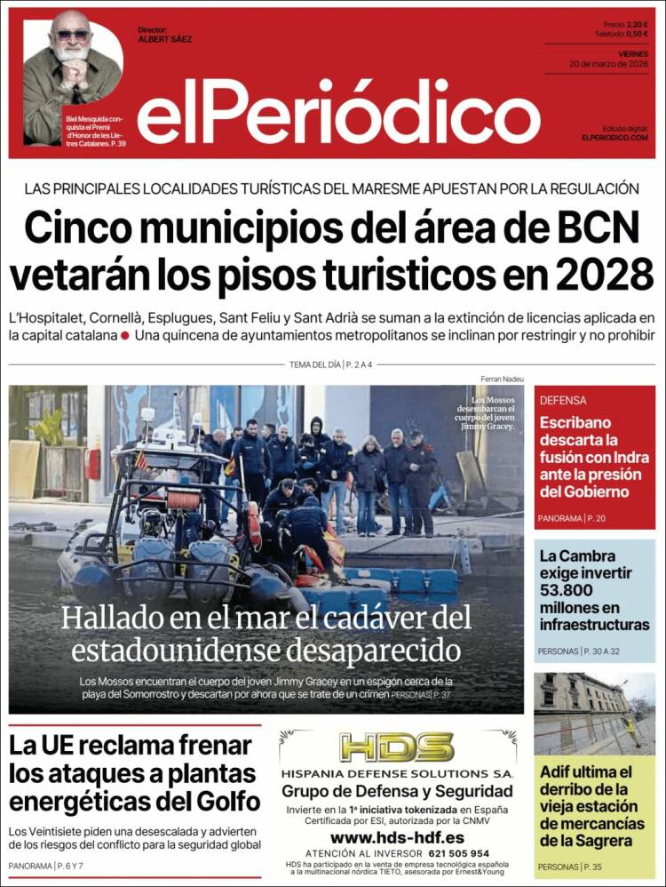 Portada de El Periódico (Espa&ntilde;a)