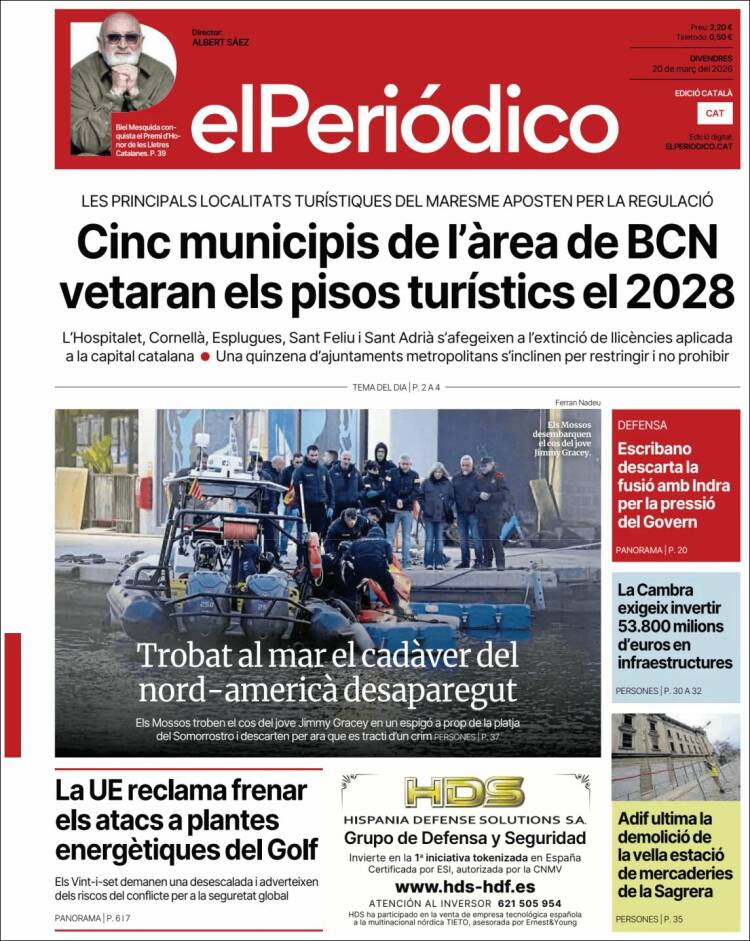 Portada de El Periódico de Catalunya (Espa&ntilde;a)
