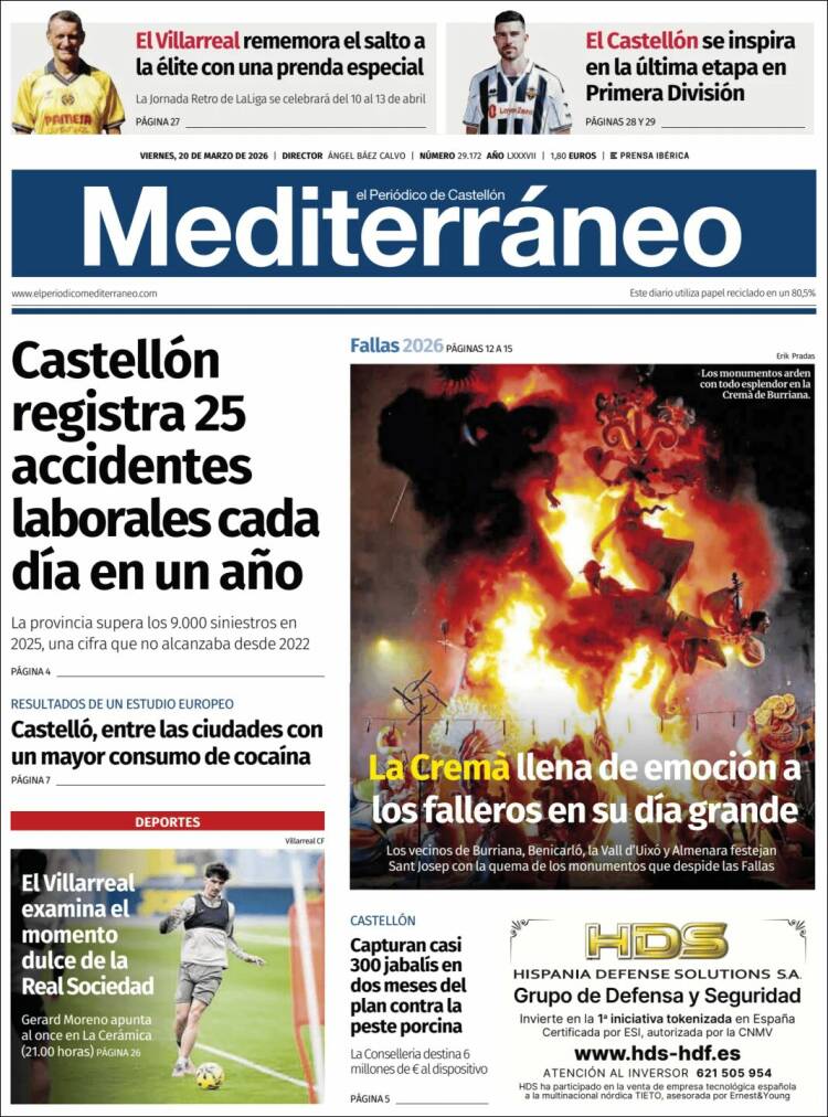Portada de El Periódico Mediterraneo (Espa&ntilde;a)