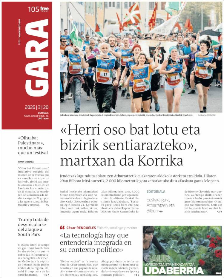 Portada de Gara (Espa&ntilde;a)