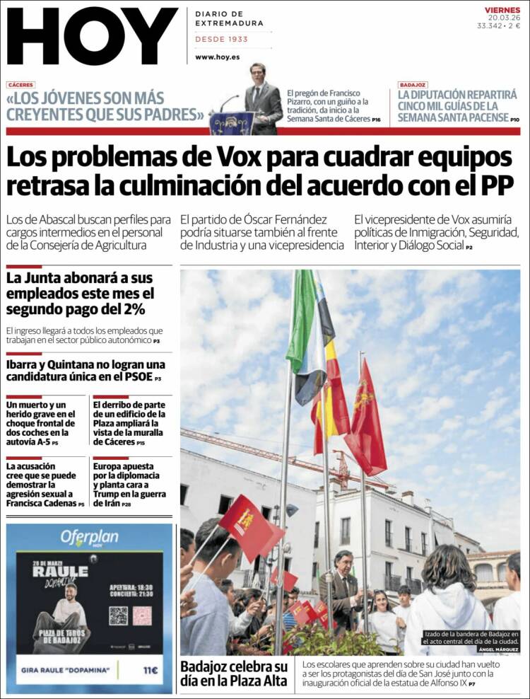 Portada de Hoy - Caceres (Espa&ntilde;a)