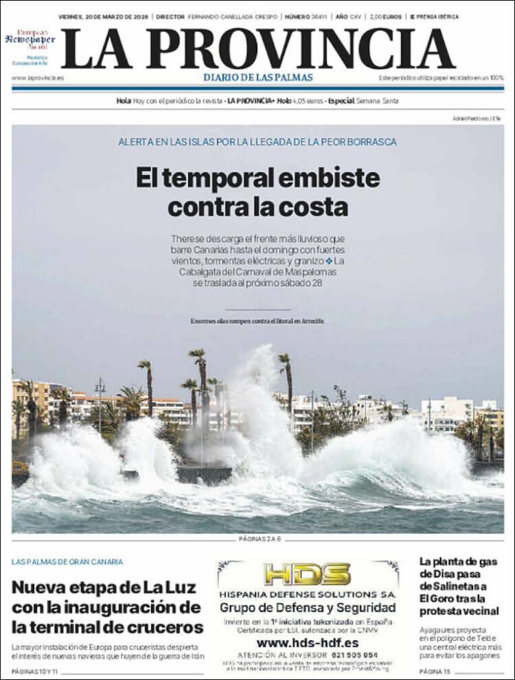 Portada de La Provincia (Espa&ntilde;a)