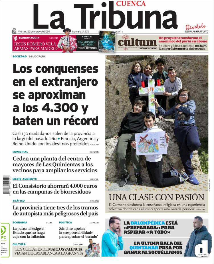 Portada de La Tribuna de Cuenca (Spain)