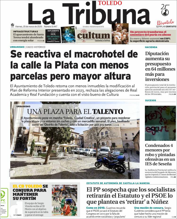 Portada de La Tribuna de Toledo (Espa&ntilde;a)