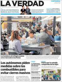 Portada de La Verdad de Cartagena (Espa&ntilde;a)