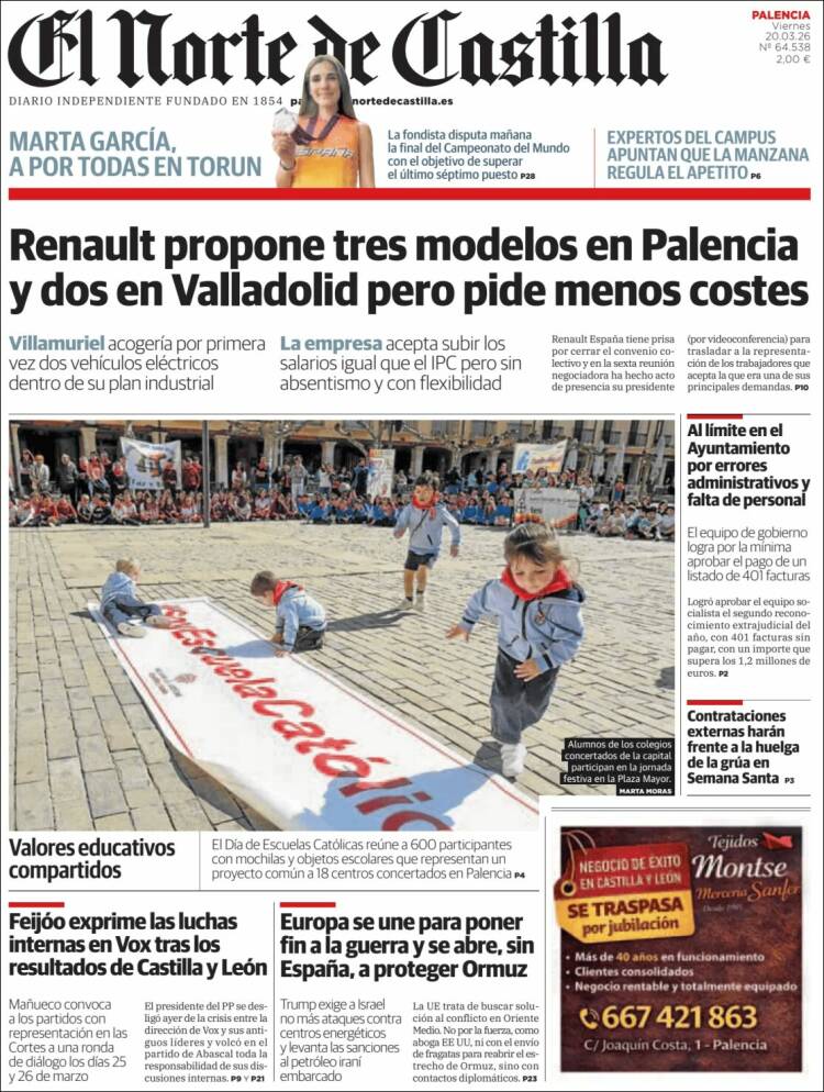 Portada de Norte de Castilla - Palencia (Espa&ntilde;a)