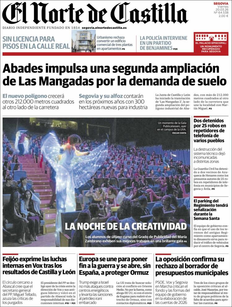 Portada de Norte de Castilla - Segovia (Espa&ntilde;a)