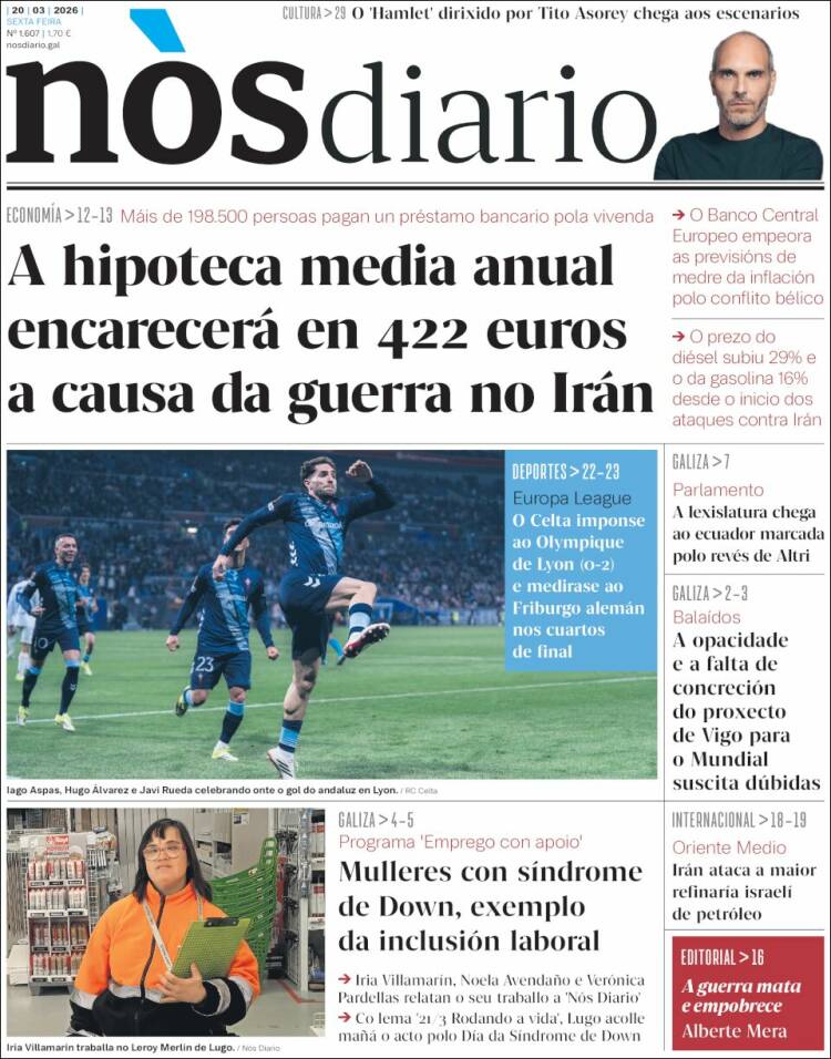 Portada de Nòs Diario (Espa&ntilde;a)