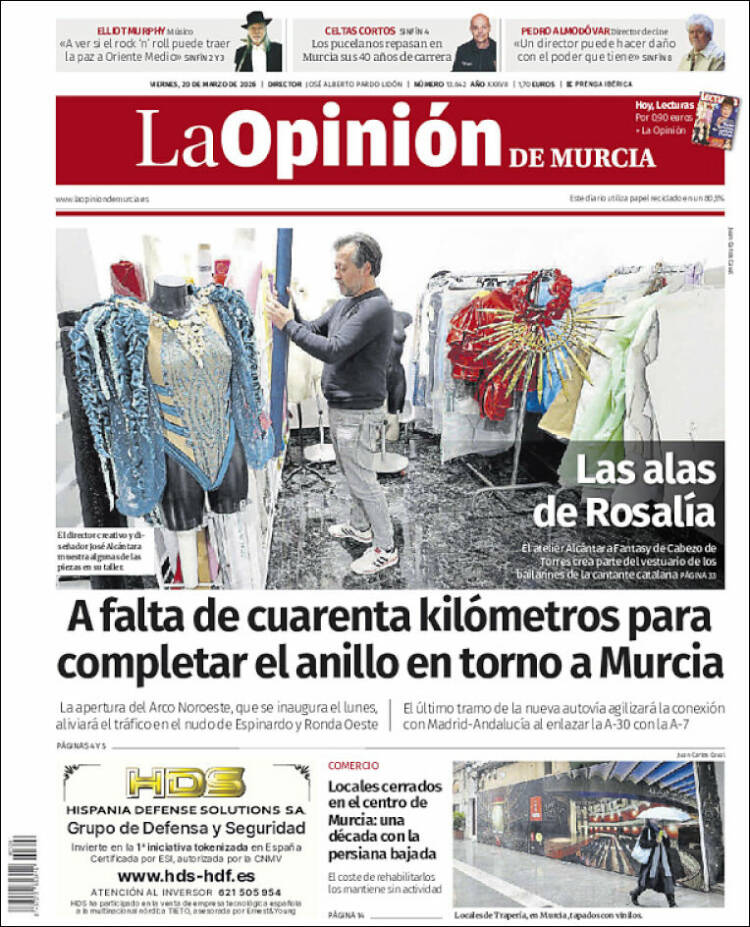 Portada de La Opinión de Murcia (Espa&ntilde;a)