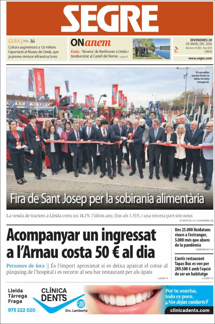 Portada de Segre (Espa&ntilde;a)