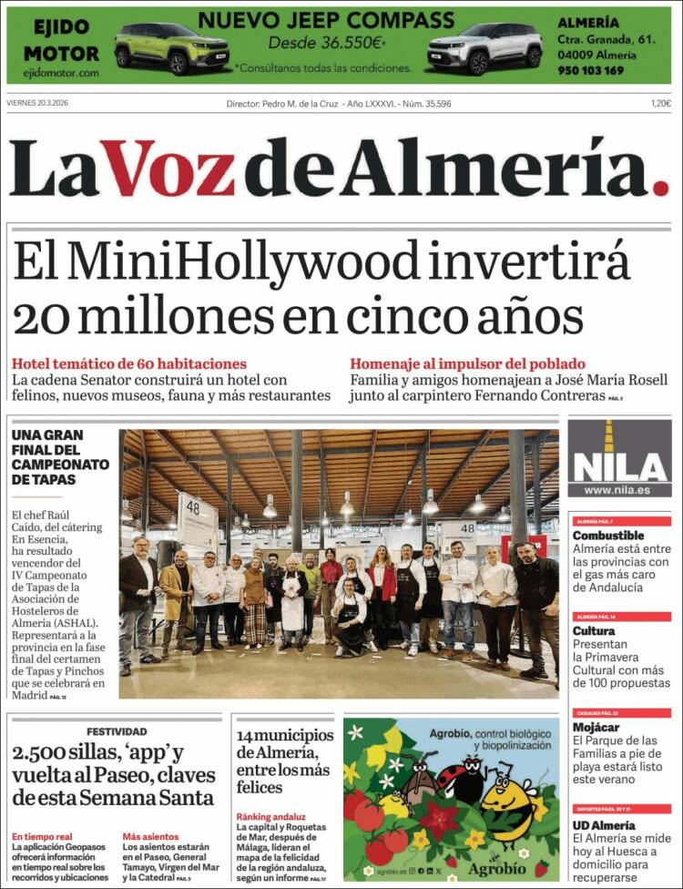 Portada de La Voz de Almería (Espa&ntilde;a)