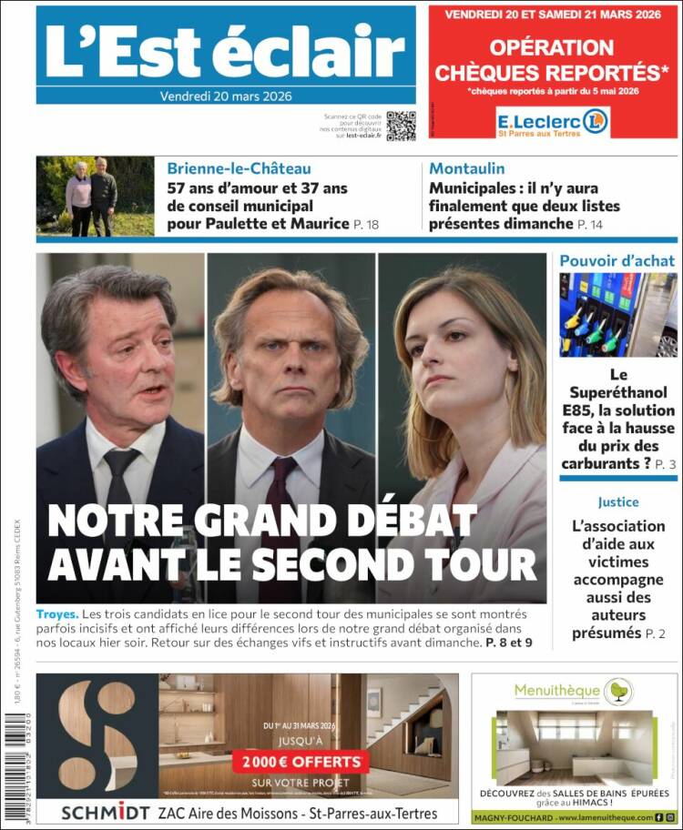 Portada de L'Est Eclair (Francia)