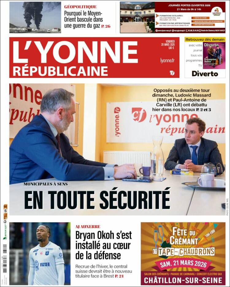 Portada de L'Yonne-Républicaine (Francia)