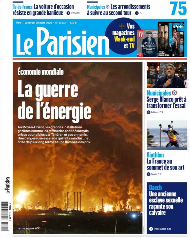 Portada de Le Parisien (Francia)