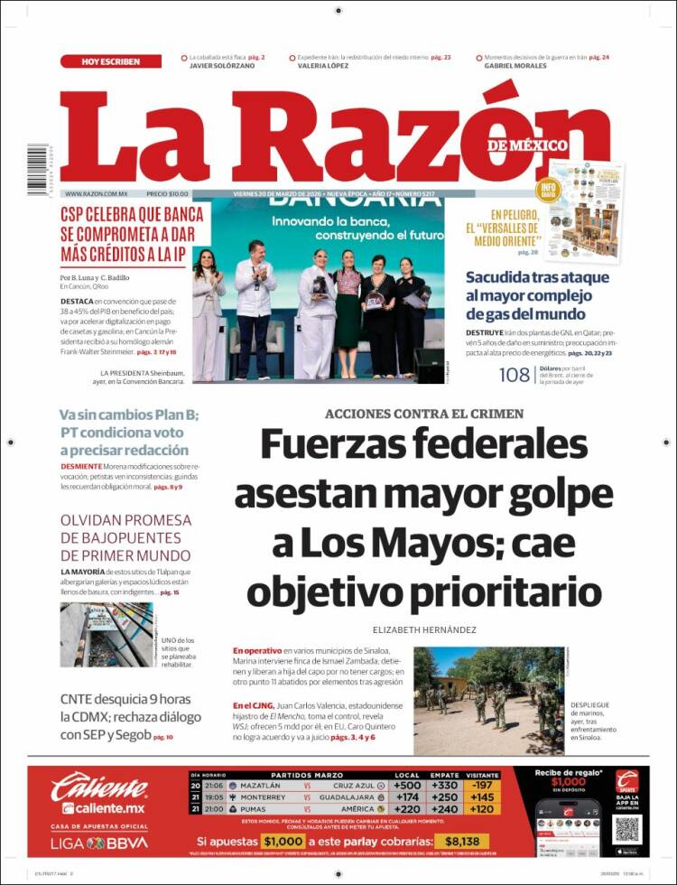 Portada de La Razón (M&eacute;xico)