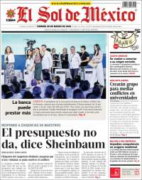 Portada de El Sol de México (M&eacute;xico)