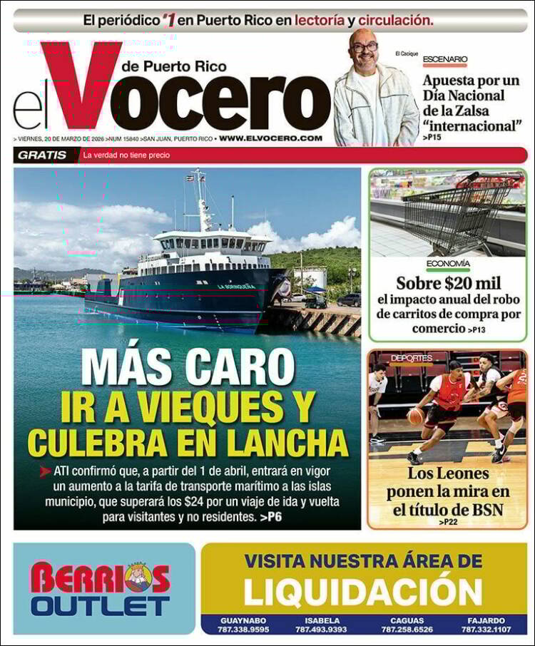 Portada de Vocero (Puerto Rico)