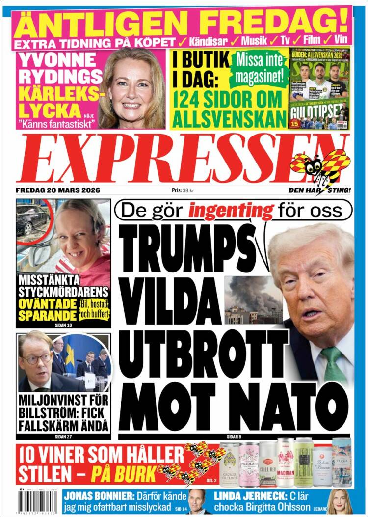 Portada de Expressen (Suecia)