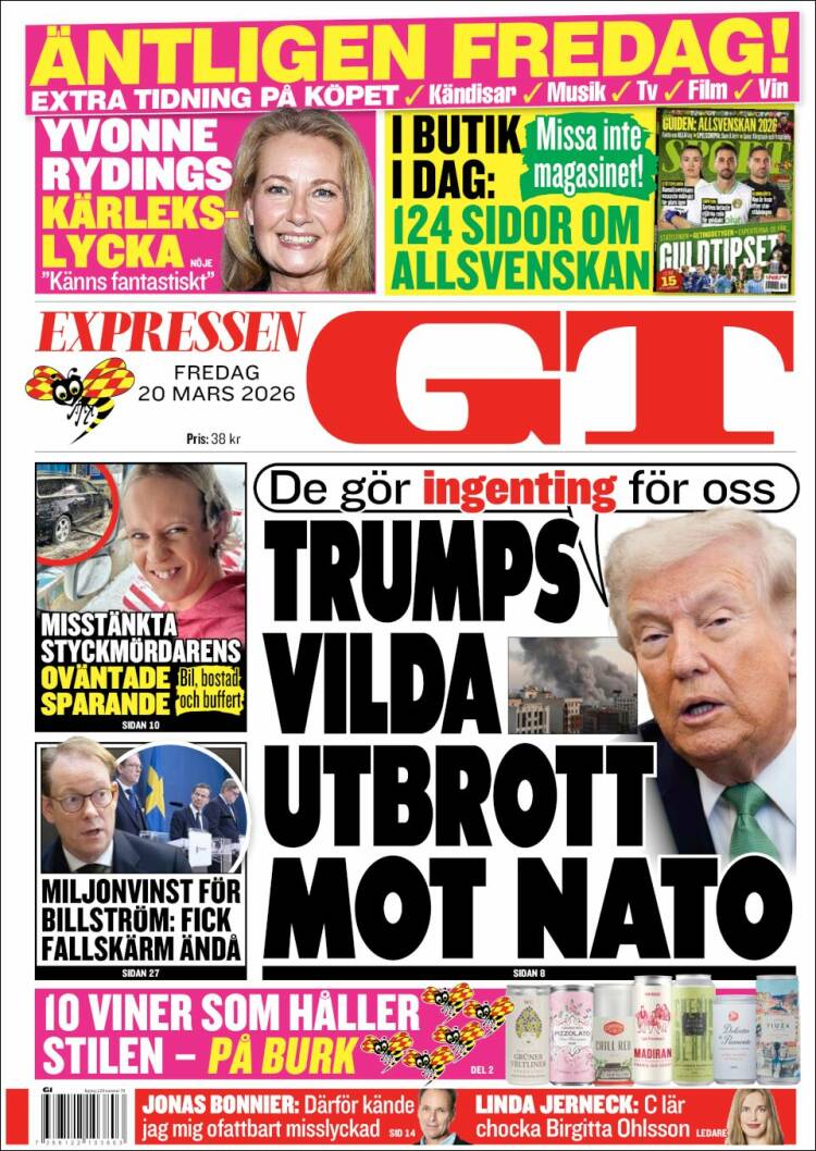Portada de Göteborgstidningen (Suecia)