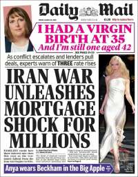 Portada de Daily Mail (Reino Unido)