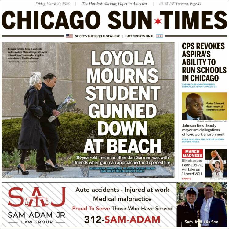 Portada de Chicago Sun-Times (USA)