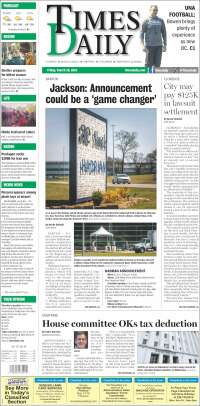 Portada de Times Daily (USA)