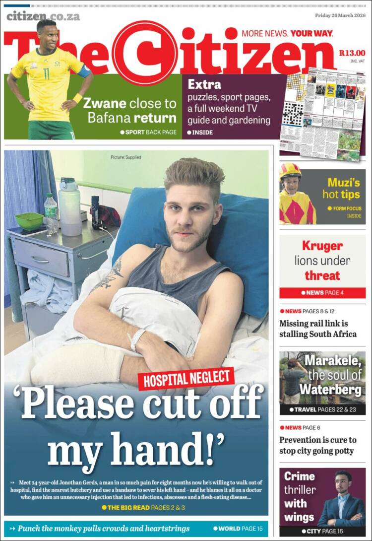 Portada de The Citizen (Sud&aacute;frica)