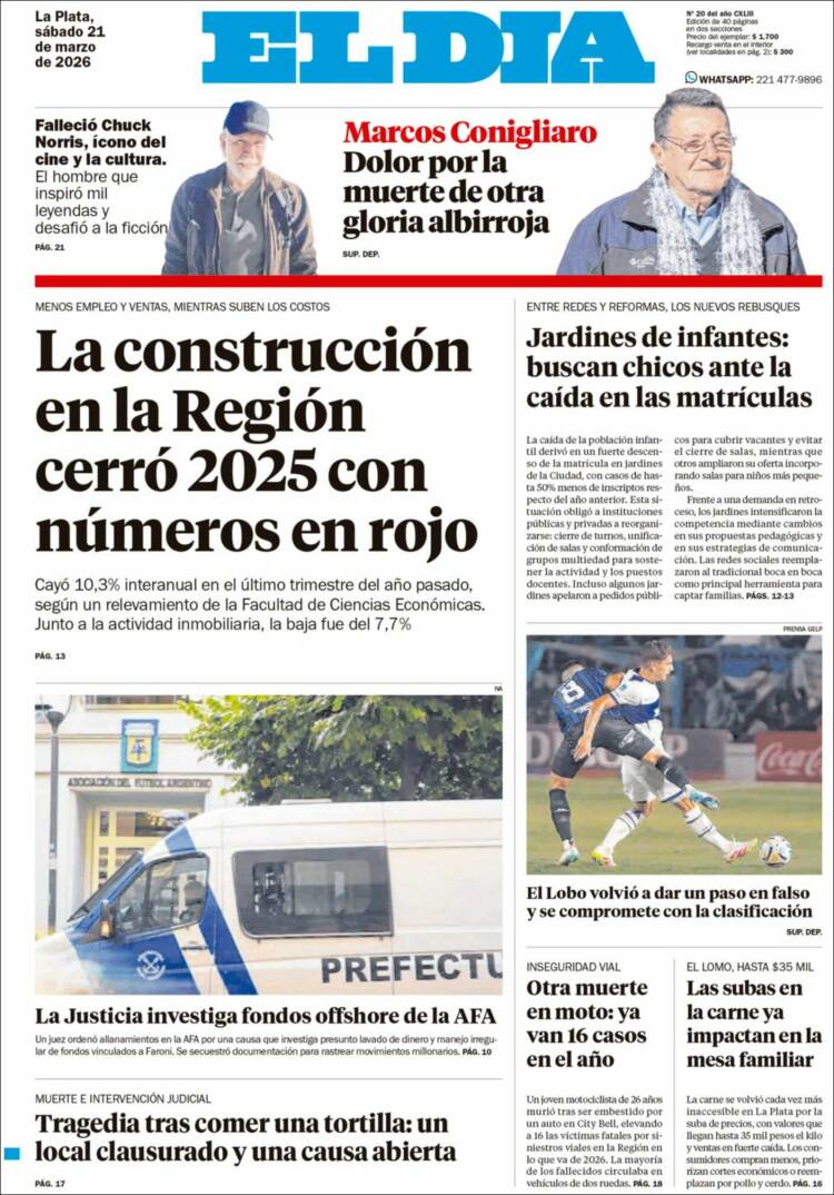 Portada de El Día de la Plata (Argentina)