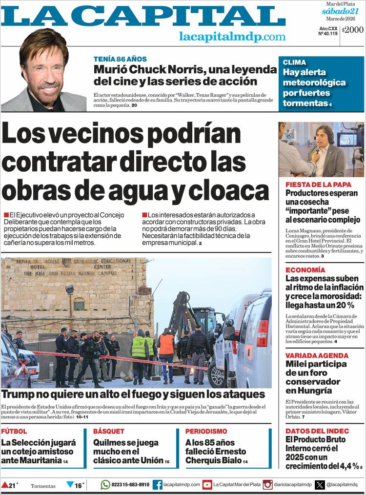 Portada de Diario La Capital - Mar del Plata (Argentina)