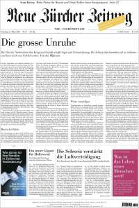 Portada de Neue Zürcher Zeitung (Suisse)