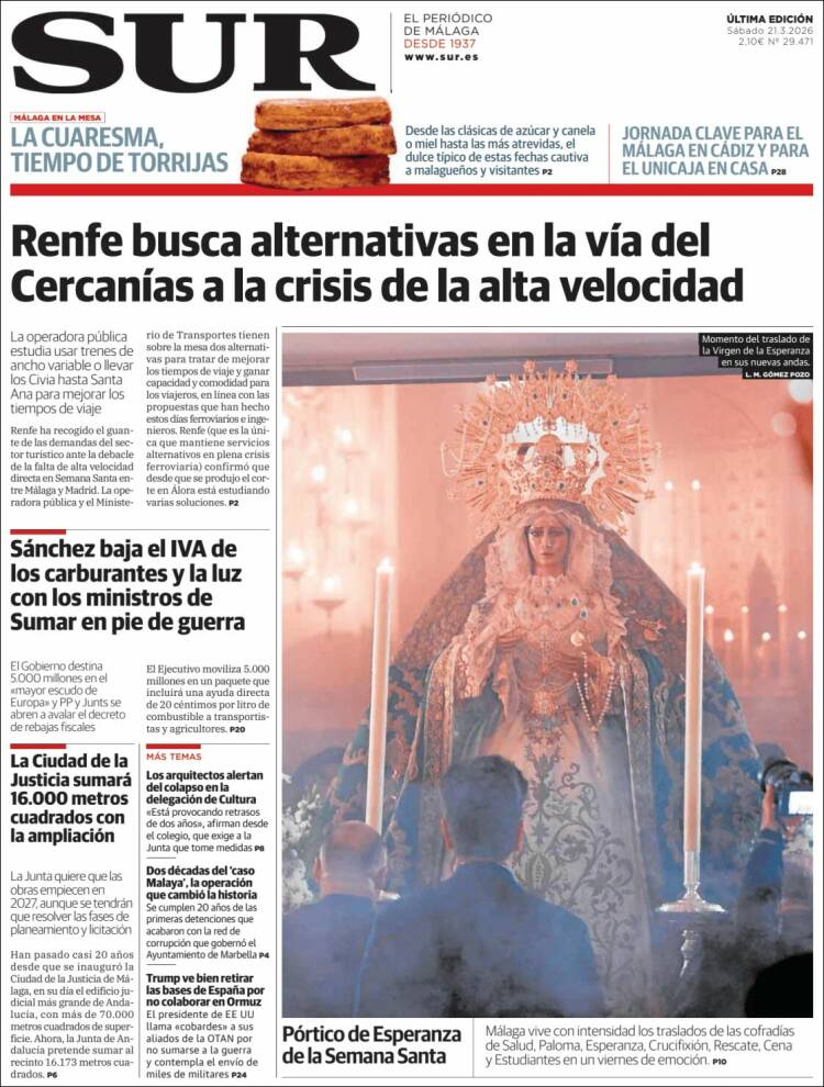 Portada de Diario el Sur (Espa&ntilde;a)