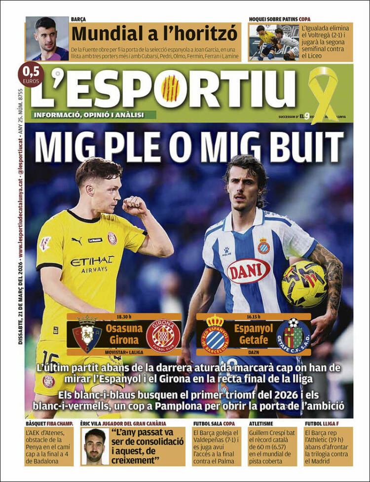 Portada de L'Esportiu (Espa&ntilde;a)