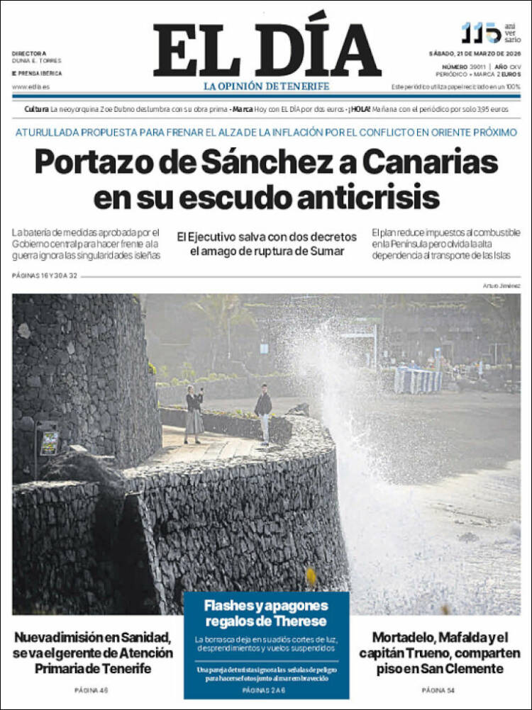 Portada de El Día (Espa&ntilde;a)